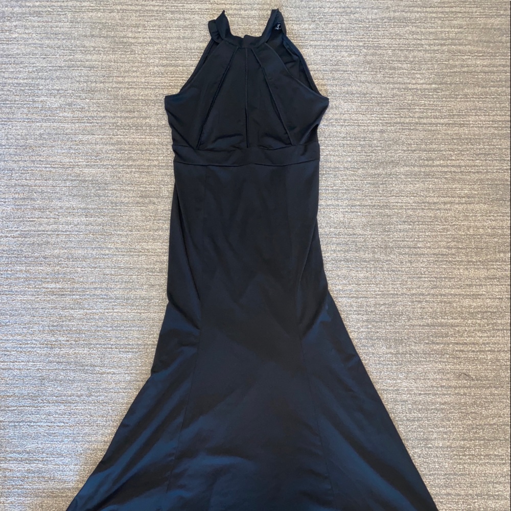 Floor Length Black Halter Formal Dress
